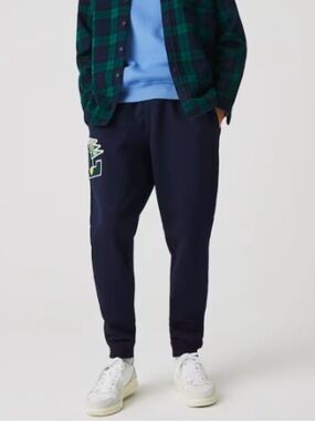 NWOT Lacoste Men's Navy Jogger Pants with Side Patch